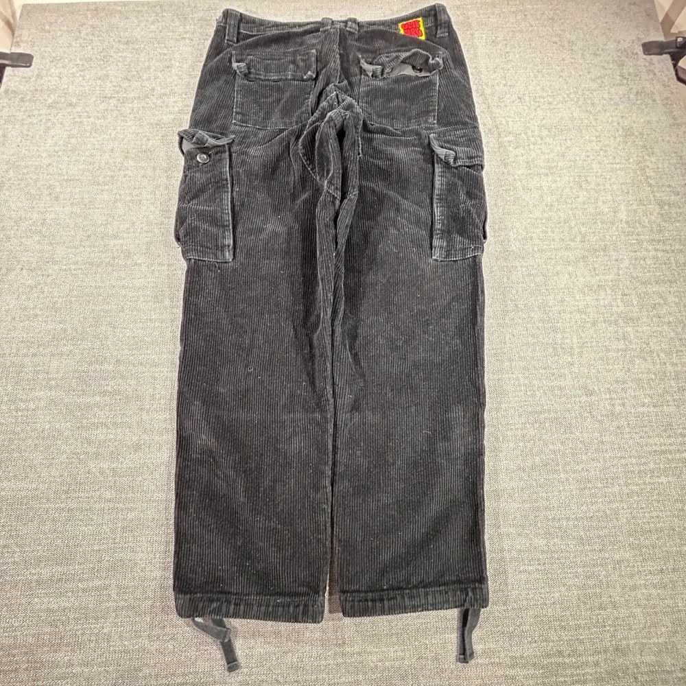 Empyre Corduroy Cargo Pants Mens 30 Black Good Skate Streetwear Utility Baggy